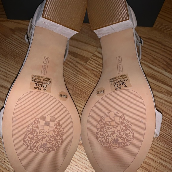 Vince Camuto Block Heel strap Sandal Almond Beige - Picture 8 of 8